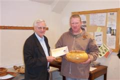 The monthly winner Tony Handford received his certificate from Dave Reeks